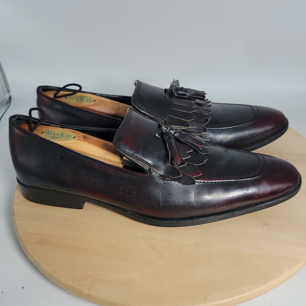 ASOS DESIGN Loafer Dress Shoes Black Leather Tassel Loafers Men Size 11